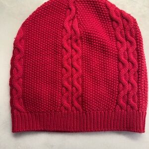 Chunky Cable Knit Beanie - Bright Pink